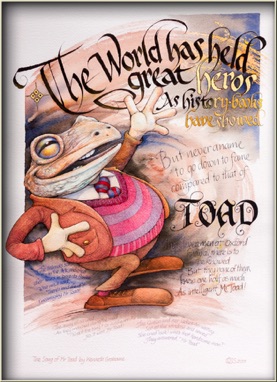 Mr Toad - Line and Watercolour Wash